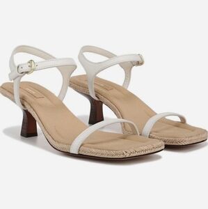 Vince Coco Ankle Strap Espadrille Kitten Heel Sandal - MILK, Size 8M